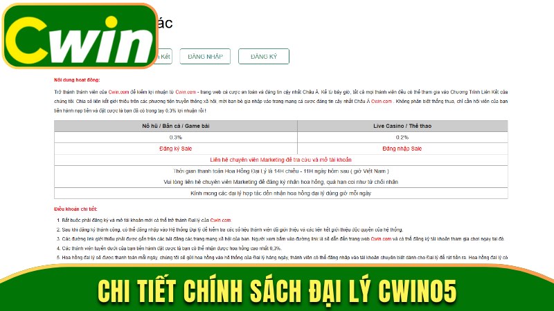 Chi tiết chính sách đại lý Cwin05 bạn cần nắm