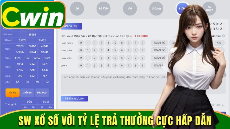 SW Xổ Số với tỷ lệ trả thưởng cực hấp dẫn